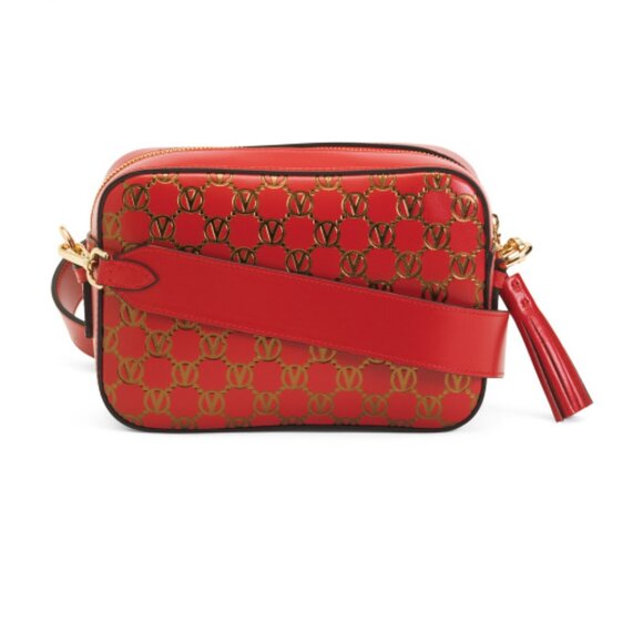 VALENTINO BY MARIO VALENTINO Made In Italy Leather Babette Monogram Crossbody - Picture 1 of 3